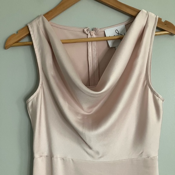 SAM EDELMAN Blush Pink Satin MIDI Sleeveless Dress Size 0 - Picture 4 of 15